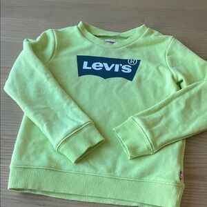 Levi's Kids Neon Yellow Crewneck Sweatshirt with Black Logo